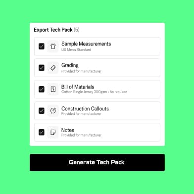 Built-in tech pack generation